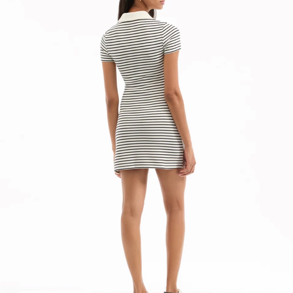 Veronica Beard Black and White Striped Polo Mini Dress - Picture 6 of 9